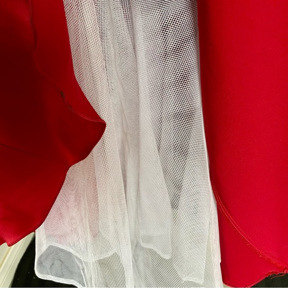 PROM Red Satin Gown with Sweetheart Neckline - Picture 9 of 9